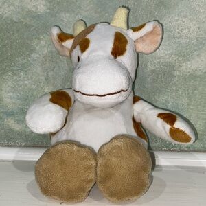 5/$25 Plush white and brown cow, NICOTOY, ~9 inches long